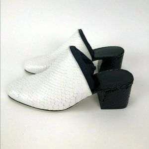 M Gemi Block Heel Faux SnakeskinMules Leather 35.5